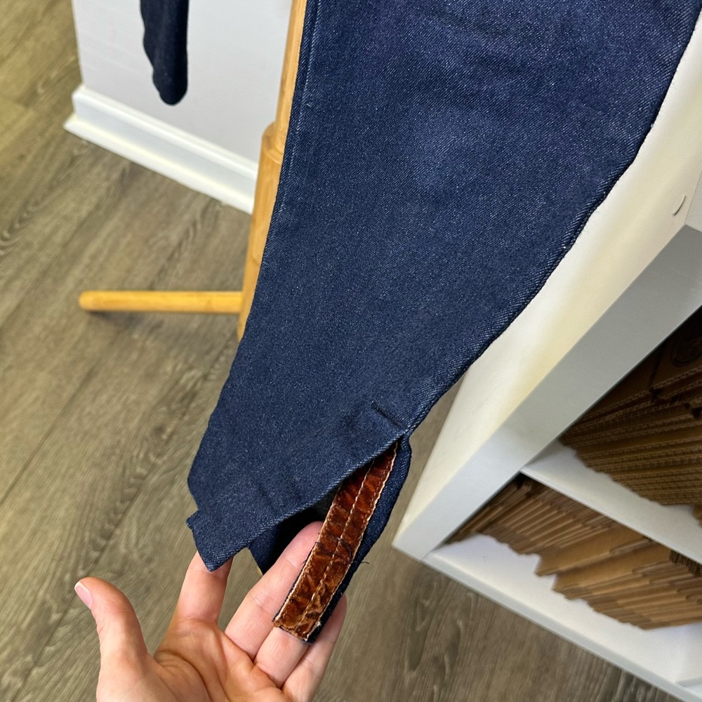 Anthropologie Essential Slim Denim Crop Trouser Dark Blue Jean Mid Rise Size 2 - Picture 10 of 11